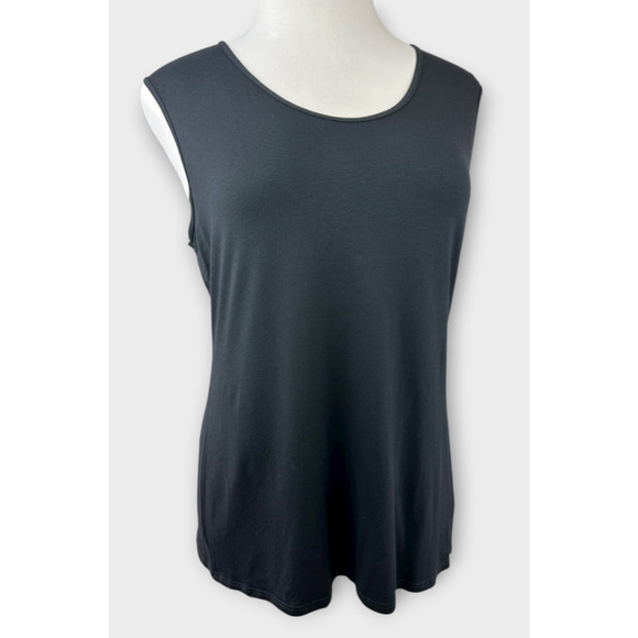Eileen Fisher Lightweight Viscose Jersey Crew Neck Shell Sleeveless Top Size XL - Picture 3 of 11